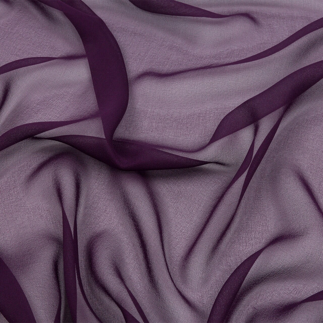 1 Yard Lightweight Silk Chiffon Fabric 44" Wide Blackberry for Ruffles & Draping